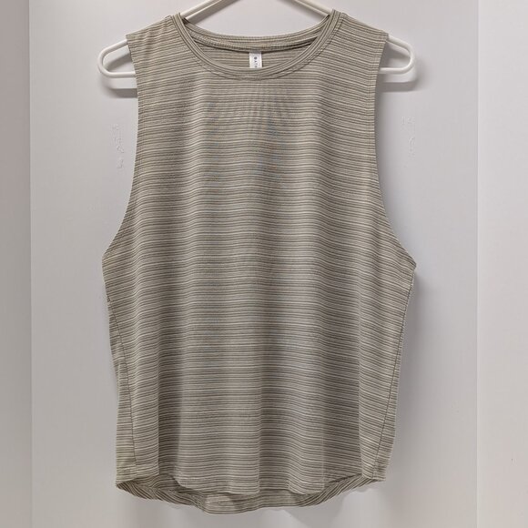 Athleta Cloudlight Striped Muscle Tank Top in Whisper Stripe Shadow Olive - Picture 3 of 14